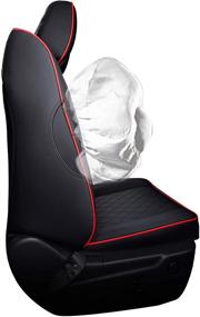 img 1 attached to 🚘 INCH EMPIRE Custom Fit Jeep Grand Cherokee Seat Cover 2011-2021 Airbag Compatible Synthetic Leather Waterproof Black Red