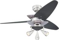 ✨ вентилятор потолочный westinghouse lighting vector elite с тремя лампами, 42 дюйма, блестящий никель - артикул №72358 логотип