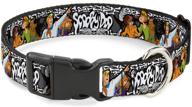 🐶 plastic clip scooby doo group pose bones dog collar - available in adjustable sizes for small, medium, and large dogs by buckle-down logo