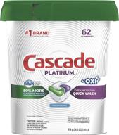 enhance your dishwashing experience with cascade platinum actionpacs + oxi detergent for a fresh clean - 62 count logo