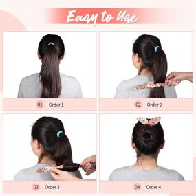 img 1 attached to 🌸 Floral Magic Rabbit Ear Sponge Hair Bun Maker - 4 Pieces of Foam Sponge Twist Shapers for Women Hair Styling