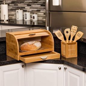 img 2 attached to 🍞 Honey-Can-Do KCH-01081 Bamboo Bread Box: Stylish and Sustainable Storage Solution