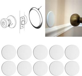 img 3 attached to 🚪 10-Pack Self-Adhesive Paintable Door Knob Wall Protectors in White for Enhanced Damage Prevention - New Arrival