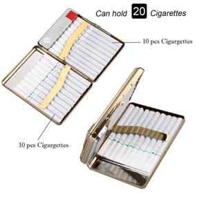 img 3 attached to 🦅 Moonwbak Cigarette Case Lighter: Rechargeable Metal Box Holder for 20 Regular Cigarettes with Flameless Windproof USB Lighter - Perfect Birthday Gift (Eagle Design)