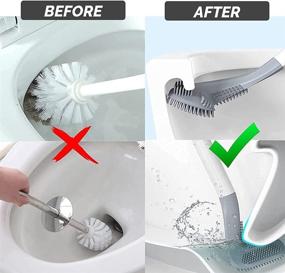 img 1 attached to 🏌️ Viilich Golf Toilet Brush and Holder Set – Silicone Bristle Toilet Bowl Brush with Long Handle and No Dead Corner Design – Flexible Head for Effective Cleaning – Compact Size for Easy Storage (White)