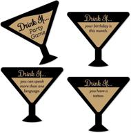 🍸 fun drink if game - martini glass - 24 count - big dot of happiness - drinking game cards logo