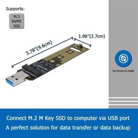 img 2 attached to 🔌 GODSHARK адаптер NVME на USB, карта M.2 SSD на USB Type-A (без кабеля), высокоскоростной мост USB 3.1 Gen 2 с пропускной способностью 10 Гбит/с, портативный SSD, USB на M.2 SSD ключ М, поддержка Windows XP/7/8/10, MAC OS