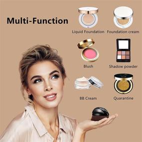 img 3 attached to 💄 Professional Large Black Flat Top Kabuki Foundation Brush - Ideal for Cream Blush, Liquid & Powder Makeup - Premium Flawless Buffing Face Brush by ShySwan