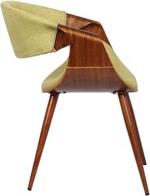 img 1 attached to 🪑 Green Fabric and Walnut Wood Finish Armen Living Butterfly Dining Chair