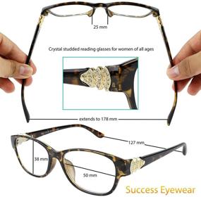 img 2 attached to 👓 Value-Pack of 3 Reading Glasses for Women - High-Quality Readers with Fashionable Crystal Designs