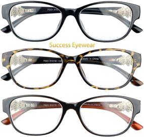 img 1 attached to 👓 Value-Pack of 3 Reading Glasses for Women - High-Quality Readers with Fashionable Crystal Designs