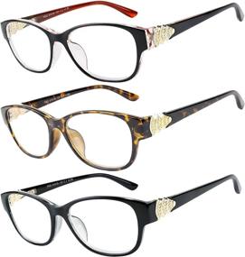 img 4 attached to 👓 Value-Pack of 3 Reading Glasses for Women - High-Quality Readers with Fashionable Crystal Designs