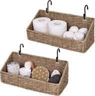 📦 seagrass wall baskets for storageworks, shelf storage baskets for kitchen and bathroom, hanging baskets for organizing, 15" x 6.3" x 5.9", 2-pack logo