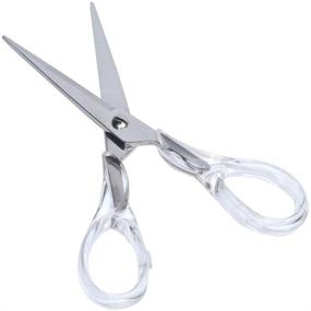 img 4 attached to MultiBey Scissors Straight Acrylic Gold Stainless Steel Multipurpose Craft Scissors 6