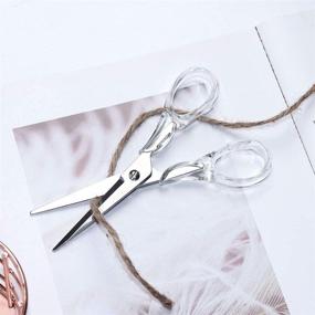 img 2 attached to MultiBey Scissors Straight Acrylic Gold Stainless Steel Multipurpose Craft Scissors 6