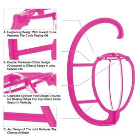 img 1 attached to Подвеска для париков: переносная стойка для париков, шляп и кепок - складной держатель для сушки париков с крючком - держатель для стоек для париков (набор из 2 шт., розовый)