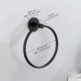 img 2 attached to 🛁 KES Modern Round Towel Hanger - Adhesive Towel Ring Hand Towel Holder for Bathroom, Wall Mounted SUS 304 Stainless Steel, Matte Black Finish, No Drill Installation - A2180DM-BK