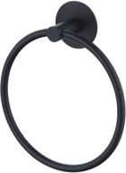 🛁 kes modern round towel hanger - adhesive towel ring hand towel holder for bathroom, wall mounted sus 304 stainless steel, matte black finish, no drill installation - a2180dm-bk logo