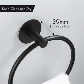 img 1 attached to 🛁 KES Modern Round Towel Hanger - Adhesive Towel Ring Hand Towel Holder for Bathroom, Wall Mounted SUS 304 Stainless Steel, Matte Black Finish, No Drill Installation - A2180DM-BK