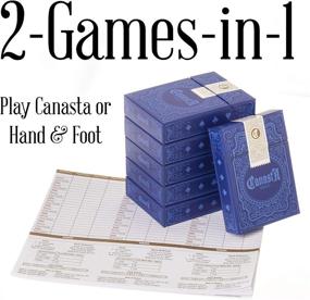 img 1 attached to 🃏 Beginner-Friendly Canasta Bonanza and Hand & Foot Card Set - 6 Premium Decks with Custom Cards, Scorecards, and Point Values - Traditional Family Card Games