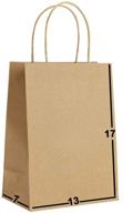 🛍️ 50 brown kraft paper gift bags bulk with handles - shop, package, and gift in style! logo