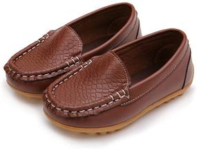 img 3 attached to 👞 Moceen Boys' Synthetic Leather Loafer Moccasin Shoes