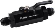 💪 high-performance black aluminum inline fuel shut off valve with cable lever -4 an (7/16"-20) thread for optimum flow control and cut off logo