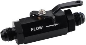 img 1 attached to 💪 High-Performance Black Aluminum Inline Fuel Shut Off Valve with Cable Lever -4 AN (7/16"-20) Thread for Optimum Flow Control and Cut Off