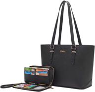 👜 chic and functional purses with matching wallet for women – perfect work tote handbags with shoulder straps and top handles logo