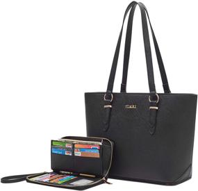 img 4 attached to 👜 Chic and Functional Purses with Matching Wallet for Women – Perfect Work Tote Handbags with Shoulder Straps and Top Handles