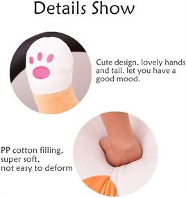 img 1 attached to 🐱 AUCOOMA Brown Cat Plush Pillow Doll for Kids – 27.6 Inch Kitten Stuffed Animals Plush Toy