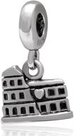 🏛️ 925 sterling silver antique rome coliseum dangle charm – perfect for diy charms bracelets logo