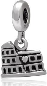 img 1 attached to 🏛️ 925 Sterling Silver Antique Rome Coliseum Dangle Charm – Perfect for DIY Charms Bracelets