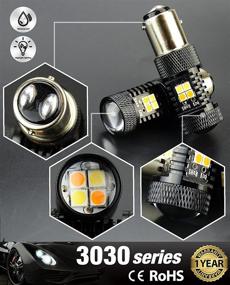 img 2 attached to 🔆 Highly Luminescent JDM ASTAR 3030 Chipsets Dual Color White/Yellow 1157 2057 2357 1157A 2057A 2357A Switchback LED Bulbs with Projector - Ideal for Enhancing Turn Signal Lights Performance