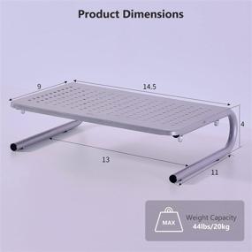 img 2 attached to 🖥️ WALI STT001S Monitor Stand Riser: Metal Platform, 4 inches Underneath Storage, Silver - Perfect for Computer, Laptop, Printer and Flat Screen Display