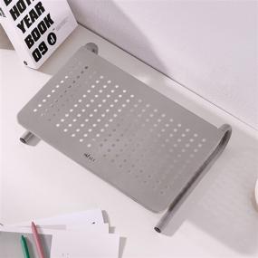 img 3 attached to 🖥️ WALI STT001S Monitor Stand Riser: Metal Platform, 4 inches Underneath Storage, Silver - Perfect for Computer, Laptop, Printer and Flat Screen Display