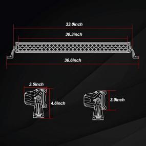 img 3 attached to 🚜 OFFROADTOWN 30'' 490W LED Light Bar for Off-Road Truck ATV UTV SUV Boat - Waterproof & Powerful Off-Road LED Fog Lights with Wiring Harness and Black Cover