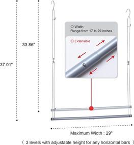 img 3 attached to 👚 Exsun 2pcs Adjustable Closet Bar for Hanging Clothes - Closet Rod System, Clothes Hanger Rack Hanging Rod - Perfect Xmas Holiday Gift