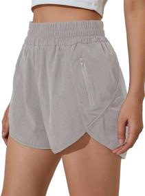 img 4 attached to 🏃 Blooming Jelly Women's High-Waisted Workout Shorts – Athletic Quick-Dry Running Shorts with Convenient Zippered Pocket