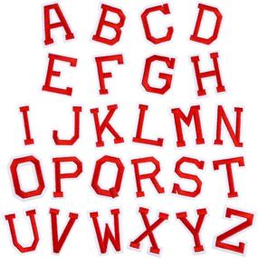 img 2 attached to 🔤 52-Piece Iron on Letter Patches: Alphabet Applique Sew on Patches for DIY Patchwork on Hats, Shirts, Shoes, Jeans, Bags - Red