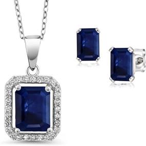 img 4 attached to Gem Stone King Sterling Sapphire Women's Jewelry and Jewelry Sets
