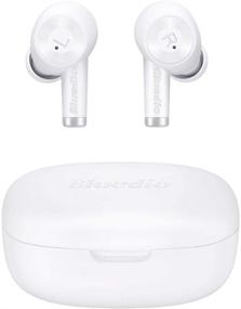 img 4 attached to Bluedio Ei Bluetooth наушники с чехлом для зарядки - Беспроводные наушники, 8 часов воспроизведения, встроенный микрофон, беспроводная зарядка - идеально подходят для мобильных телефонов, спорта - белые