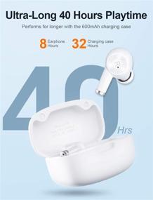 img 1 attached to Bluedio Ei Bluetooth наушники с чехлом для зарядки - Беспроводные наушники, 8 часов воспроизведения, встроенный микрофон, беспроводная зарядка - идеально подходят для мобильных телефонов, спорта - белые