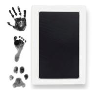inkless baby handprint and footprint ink pad - non-toxic infant hand & foot stamp - gentle on skin - ideal family keepsake or gift - tiny gifts black print kit logo