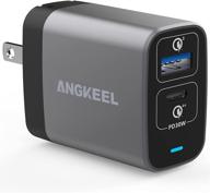 angkeel 30w charger dual port fast charging block with qc 3.0 and pd usb-c power adapter, usb brick type c super quick charge wall plug for iphone 12 pro, 11, se, xs, xr, samsung s21, s20, ipad pro, mini, air, pixel logo