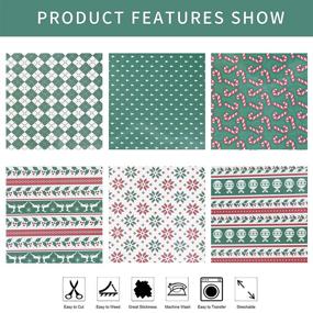 img 2 attached to 🎄 Mabende Christmas Heat Transfer Vinyl Bundle: 6-Piece 12''x 10'' Xas Iron-On HTV Vinyl Sheets for Festive T-Shirts – Compatible with Cricut, Silhouette, and Cameo Cutters (Christmas Green Series)