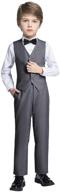fersumm boy slim fit suit - formal suits for boys with vest, pants, and shirt set logo
