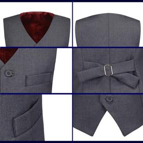 img 2 attached to Fersumm Boy Slim Fit Suit - Formal Suits for Boys with Vest, Pants, and Shirt Set