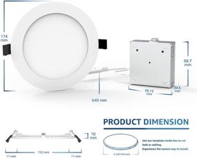 img 3 attached to 💡 Heybright 6 Pack 6 Inch Ultra Thin LED Downlight - Dimmable Recessed Lighting with Driver Box - 12W 80W Eqv - Low Profile Ceiling Light - 800 Lumens - ETL & Energy Star Certified - 5000K