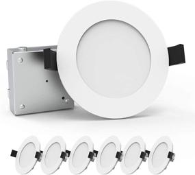 img 4 attached to 💡 Heybright 6 Pack 6 Inch Ultra Thin LED Downlight - Dimmable Recessed Lighting with Driver Box - 12W 80W Eqv - Low Profile Ceiling Light - 800 Lumens - ETL & Energy Star Certified - 5000K